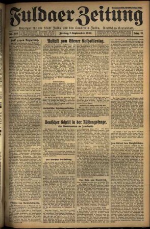 Ausgabe vom Freitag, den 02. September 1932.
