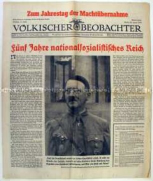 Sonderausgabe der Tageszeitung "Völkischen Beobachters" zum Einzug Hitlers in Österreich