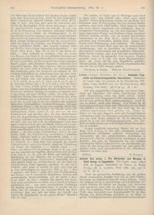 280-281 [Rezension] Oriental text series. I. The Martyrdom and Miracles of Saint George of Cappadocia