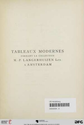 Tableaux modernes