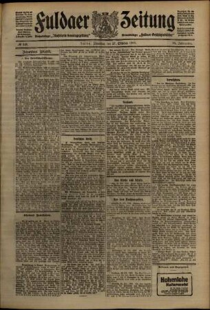 Zweite Ausgabe vom Dienstag, den 27. Oktober 1908.