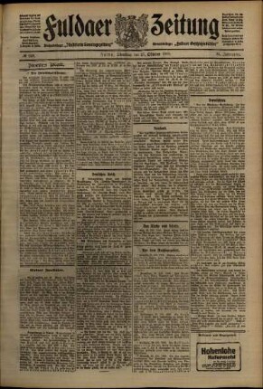 Zweite Ausgabe vom Dienstag, den 27. Oktober 1908.
