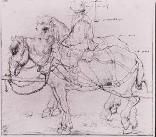 Gespann mit Reiter, Zeichnung, P. Bruegel
