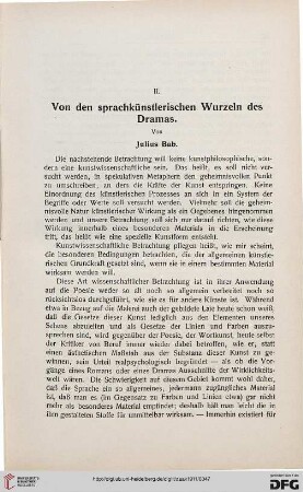 Von den sprachkünstlerischen Wurzeln des Dramas