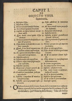 Caput I. De Obiecto Visus.
