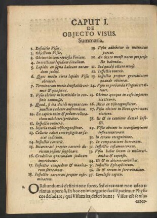 Caput I. De Obiecto Visus.
