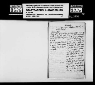 Anstände und Nachfragen zum Teil B (Ortsbeschreibung) der OAB, beantwortet von Oberamtmann Walther