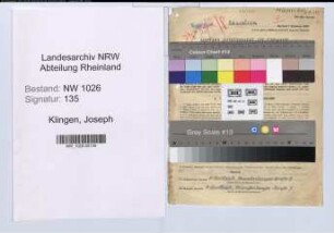 Entnazifizierung Joseph Klingen , geb. 10.10.1891 (Handelsoberlehrer)