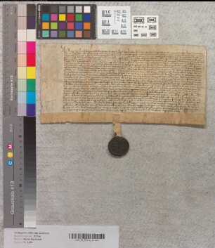 Der Magistrat von Telgte bezeugt den Verkauf von Land vorm Osttor zu Warendorf an den dortigen Bürger Godeke Kleynsmede durch Hermann Huffe.