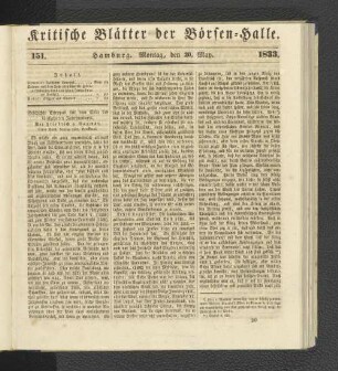 151. 20. Mai 1833