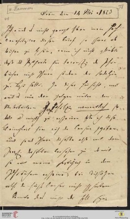 Brief von Joseph von Hammer-Purgstall an Friedrich Creuzer
