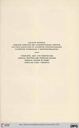 Tierbilder, Jagd-und Sportbilder/ Animals, hunting and sporting scenes / Animaux, chasse et sport / Animales, caza y deporte