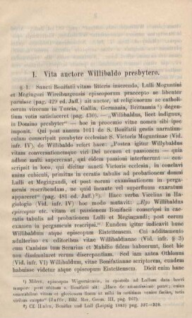 I. Vita auctore Willibaldo presbytero