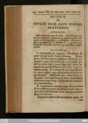 Sectio II. De Officiis Erga Alios Homines Praestandis.