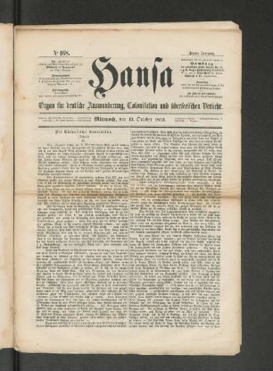 No. 168. Mittwoch, den 12. October 1853.