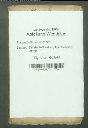 Nachlaßregelung für den Untersassen Haberkamp, Verkauf des in der abteilichen Freiheit gelegenen Haberkampschen Hauses