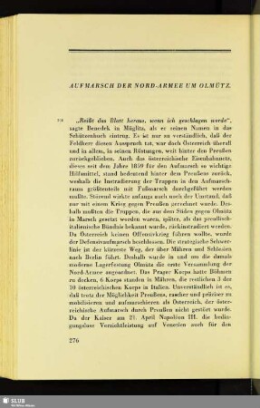 Aufmarsch Der Nord-Armee Um Olmütz