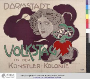 Darmstadt. Volkstag In Der Künstler-Kolonie. [Künstler: Hans Christiansen]. Darmstadt: Hohmann, o.J. [1902]