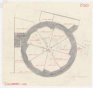 Geschäftshaus Joachimstaler Straße 1, Berlin-Charlottenburg: Grundriss 1. und 2. OG, 1:100