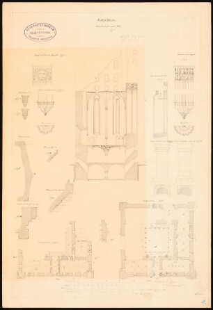 Ruine der Ordensburg Rheden: Grundriss, Schnitt, Details