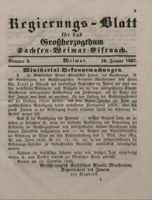 Nr. 2 : 10. Januar 1857