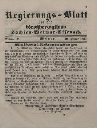 Nr. 2 : 10. Januar 1857