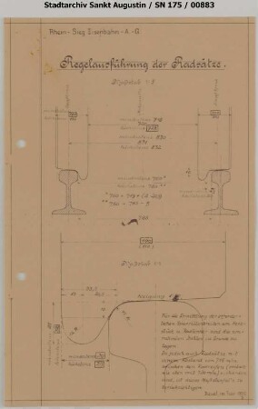 Regelausführung der Radsätze und Radreifen