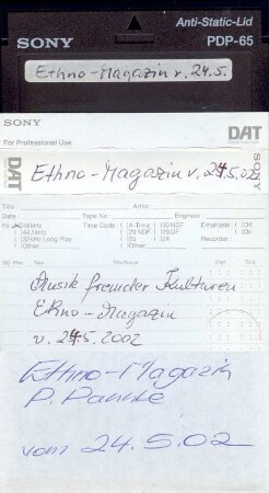 Musik fremder Kulturen. Ethno-Magazin v. 24.5.2002