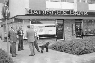 Badische Bank. Raubüberfall auf die Zweigstelle Durlach in der Auer Straße 34