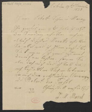 Brief an B. Schott's Söhne : 14.11.1832