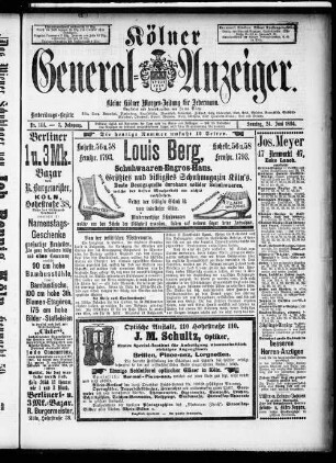 Kölner General-Anzeiger. 1893-1898