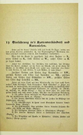 1) Einführung in's Kartenverständniß und Kartenlesen
