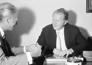 Freiburg: Rathaus: Antrittsbesuch bei Oberbürgermeister Keidel; Magnifizenz Prof. Dr. Helmut Engler