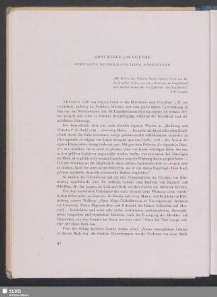 Apotheker Um Goethe : Spielmann, Buchholz, Göttling, Döbereiner