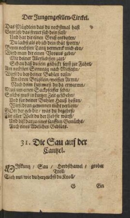 31. Die Sau auf der Cantzel.