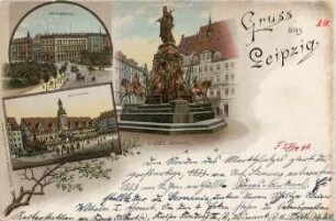 Gruss aus Leipzig: Reichsbank, Rathaus, Sieges-Denkmal