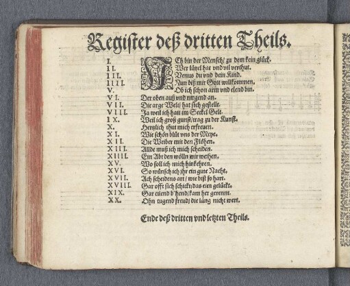 Register deß dritten Theils