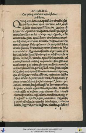 Cur quinq[ue] duntaxat aequidistantes in sphaera.