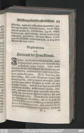 Begebenheiten des Herrn und der Frau Moneti.