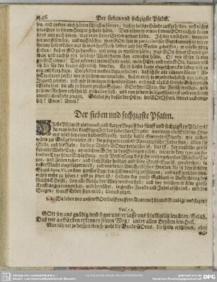 Der sieben und sechzigste Psalm