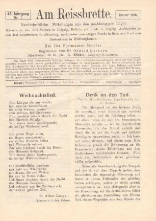 Nr. 1. Januar 1916.