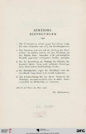 Auktions-Bedingungen