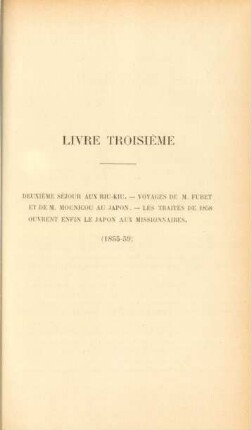 Livre troisième. Deuxième séjour aux Riu-Kiu. - ...