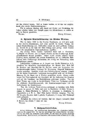 Spinale Kinderlähmung im Kreise Worms : [Mitteilungen]