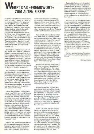 Werft das "Fremdwort" zum alten Eisen