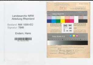 Entnazifizierung Hans Van Endern, geb. 05.06.1910 (Kaufm.Hilfskraft)