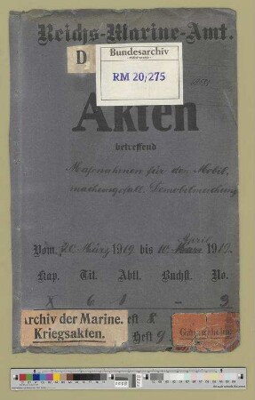 Maßnahmen für den Demobilmachungsfall, Demobilmachung: Bd. 8