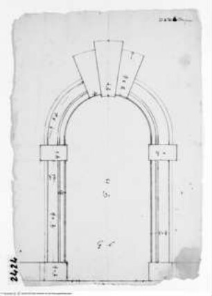 Rom, Palazzo Monte di Pietà, Aufriss eines Portals