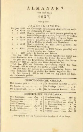 Almanak voor het jaar 1857
