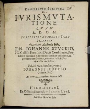 Disputatio Iuridica De Iurismutatione